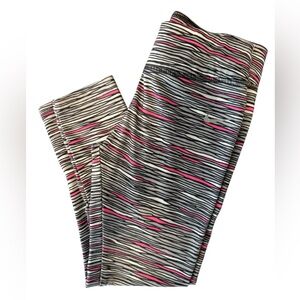 Nike Striped Leggings with Pink Accents